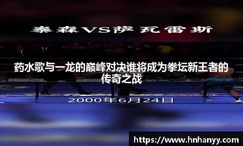 药水歌与一龙的巅峰对决谁将成为拳坛新王者的传奇之战